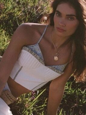 This Anthropologie Let Me Be corset crop top